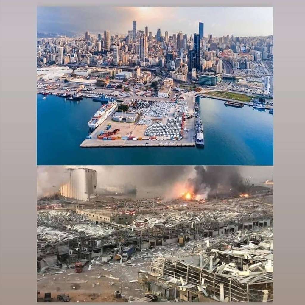 Potret Terkini Usai Ledakan Besar di Beirut Lebanon, Mencekam!