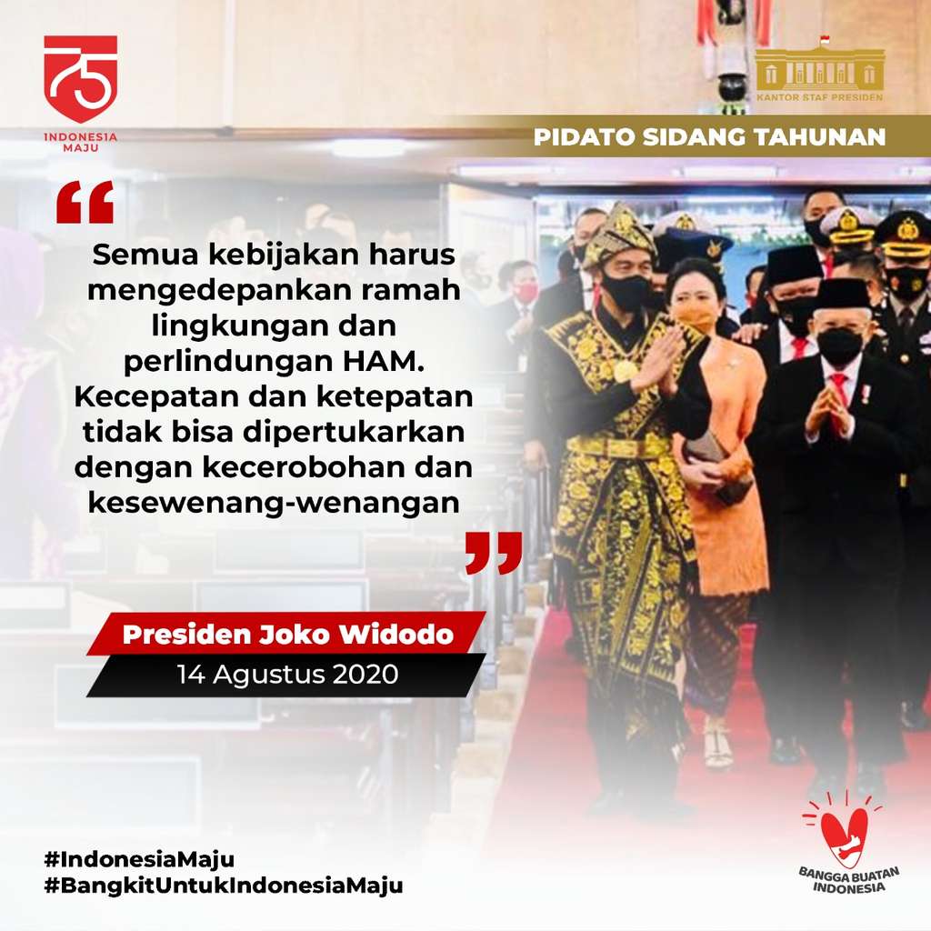 9 Kutipan Presiden Jokowi dalam Pidato Sidang Tahunan MPR 2020
