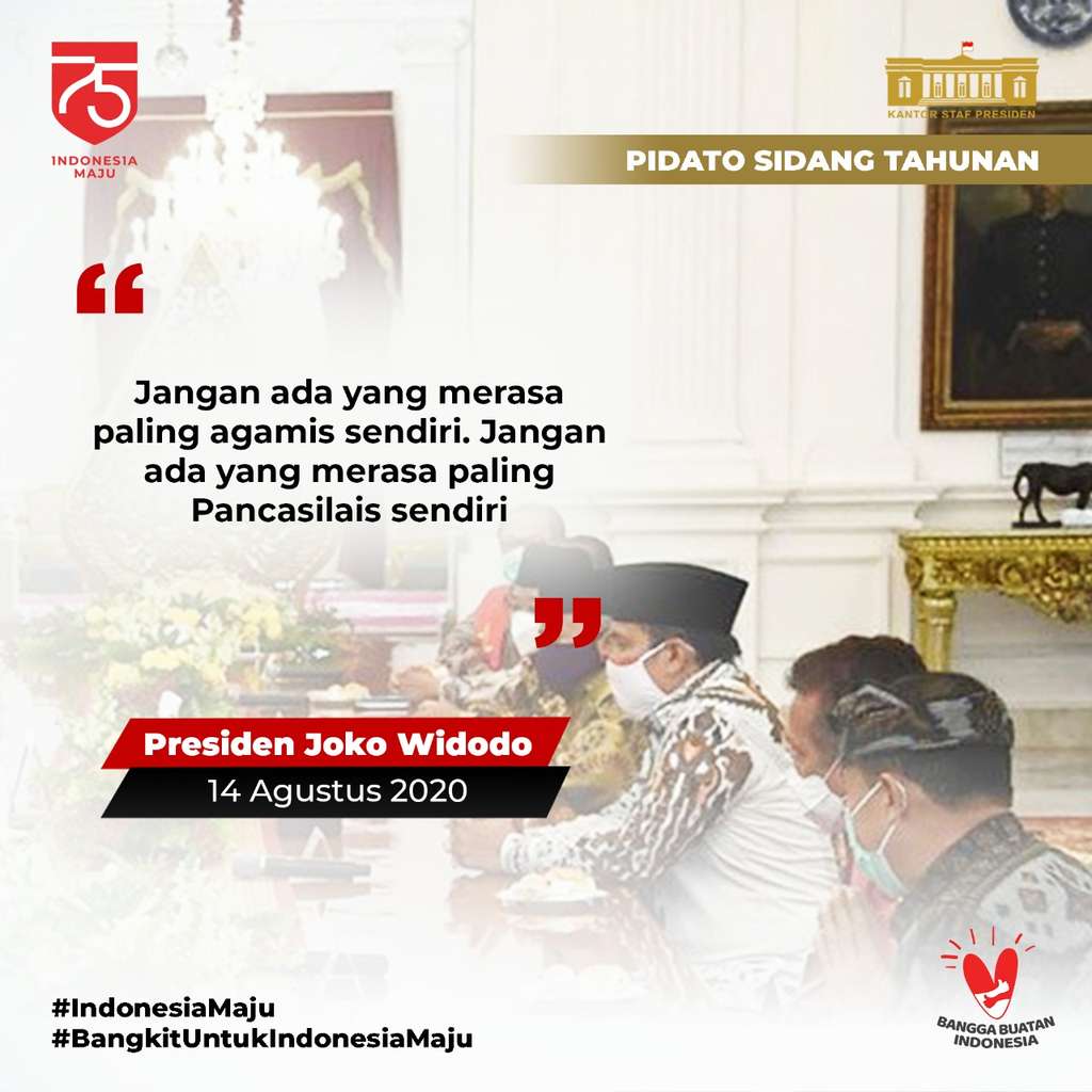 9 Kutipan Presiden Jokowi dalam Pidato Sidang Tahunan MPR 2020