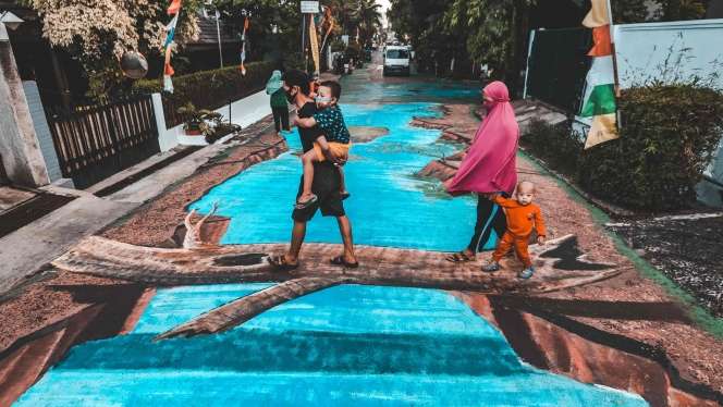 Mengintip Warna-Warni Mural 3D di Jalanan Cilandak, Keren!