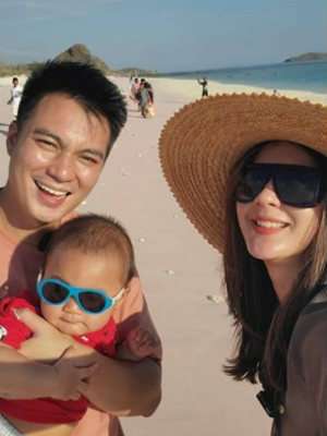Potret Baim-Paula dan Kiano Jelajahi Labuan Bajo 