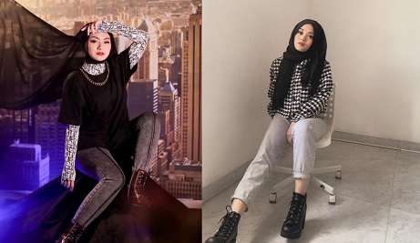 8 Beda Gaya Fashion Hijab Nathalie Holscher dan Putri Delina