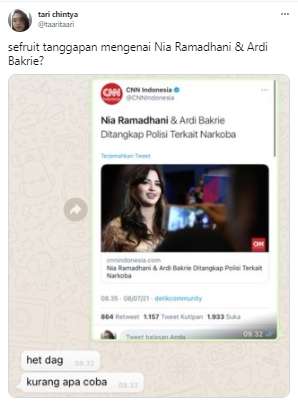 12 Cuitan Lucu Netizen Tentang Kasus Penangkapan Nia Ramadhani