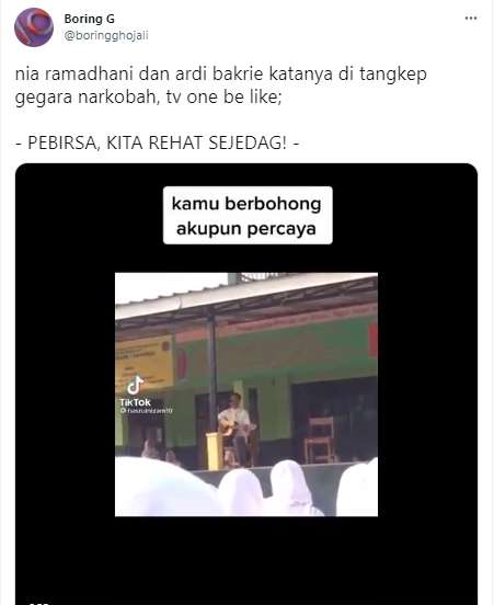 11 Cuitan Lucu Netizen Nia Ramadhani Ditangkap karena Narkoba