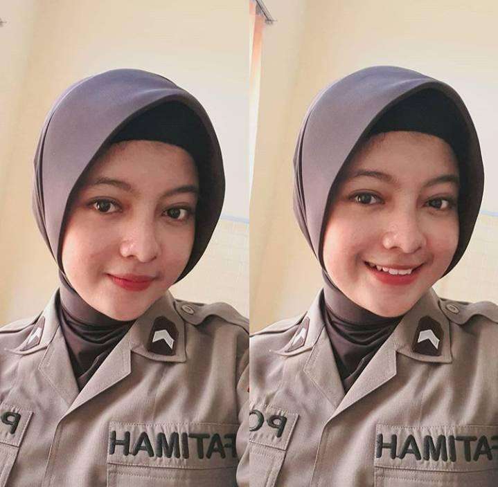 6 Potret Cantik Bripda Fatimah, Polwan yang Jago Pencak Silat