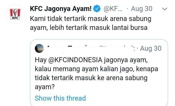 10 Cuitan Kocak Admin KFC Balas Komentar Netizen, Bikin Ngakak