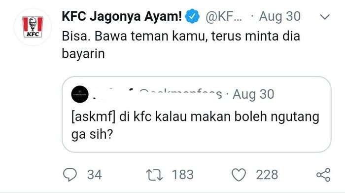 10 Cuitan Kocak Admin KFC Balas Komentar Netizen, Bikin Ngakak