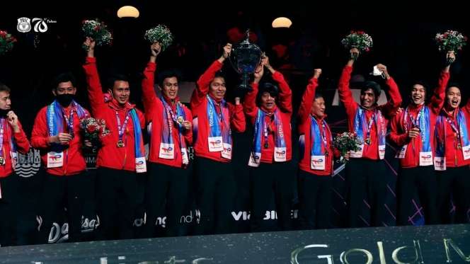 9 Potret Euforia Indonesia Juara Thomas Cup 2020
