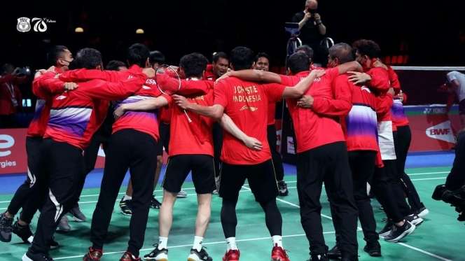 9 Potret Euforia Indonesia Juara Thomas Cup 2020