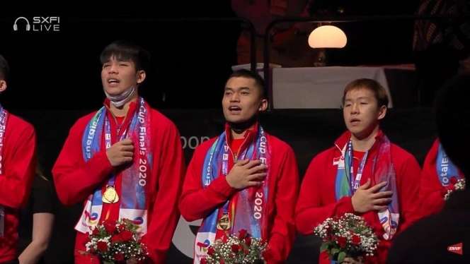 9 Potret Euforia Indonesia Juara Thomas Cup 2020