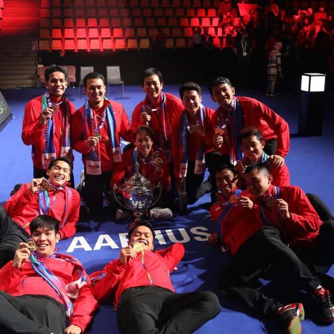 9 Potret Euforia Indonesia Juara Thomas Cup 2020