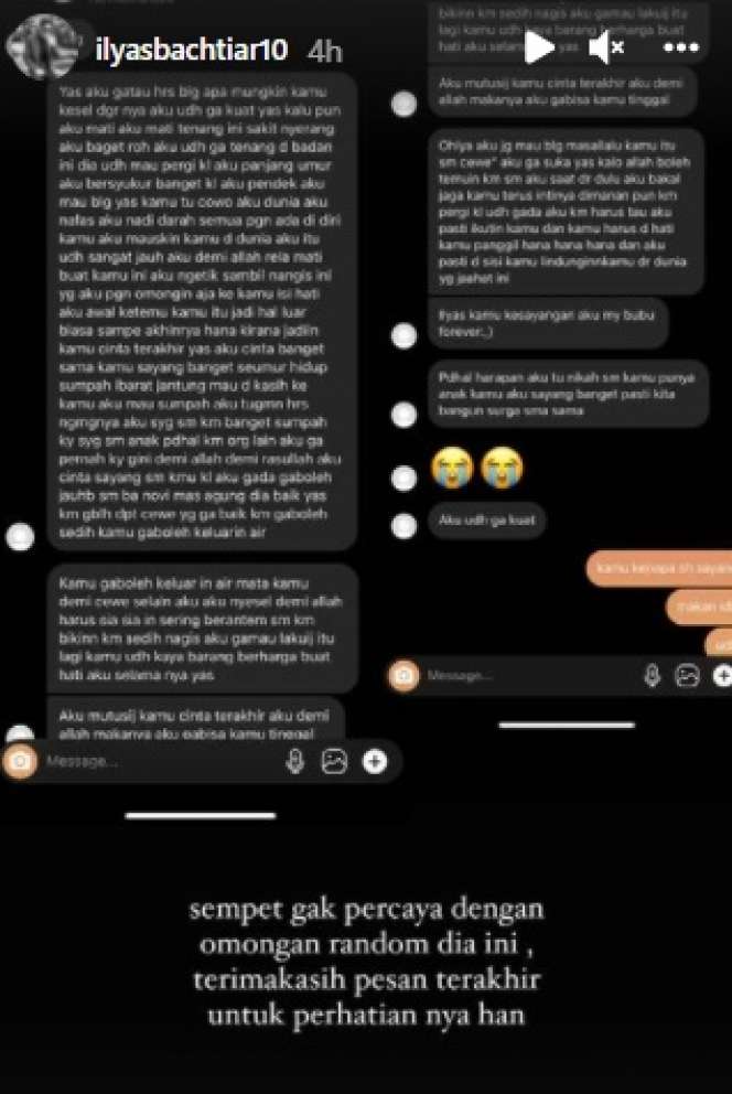 Bikin Merinding, Inilah Pesan Terakhir Hanna Kirana Pada Sang Kekasih