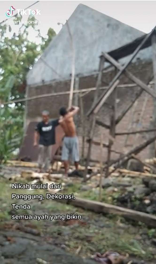 Perjuangan Ayah Bangun Pelaminan Untuk Pernikahan Sang Anak, Kisahnya Bikin Haru