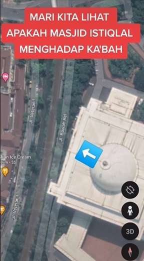 Masyallah, Pria Ini Buktikan Jika Arah Masjid Istiqlal Tegak Lurus Menghadap Ka’bah