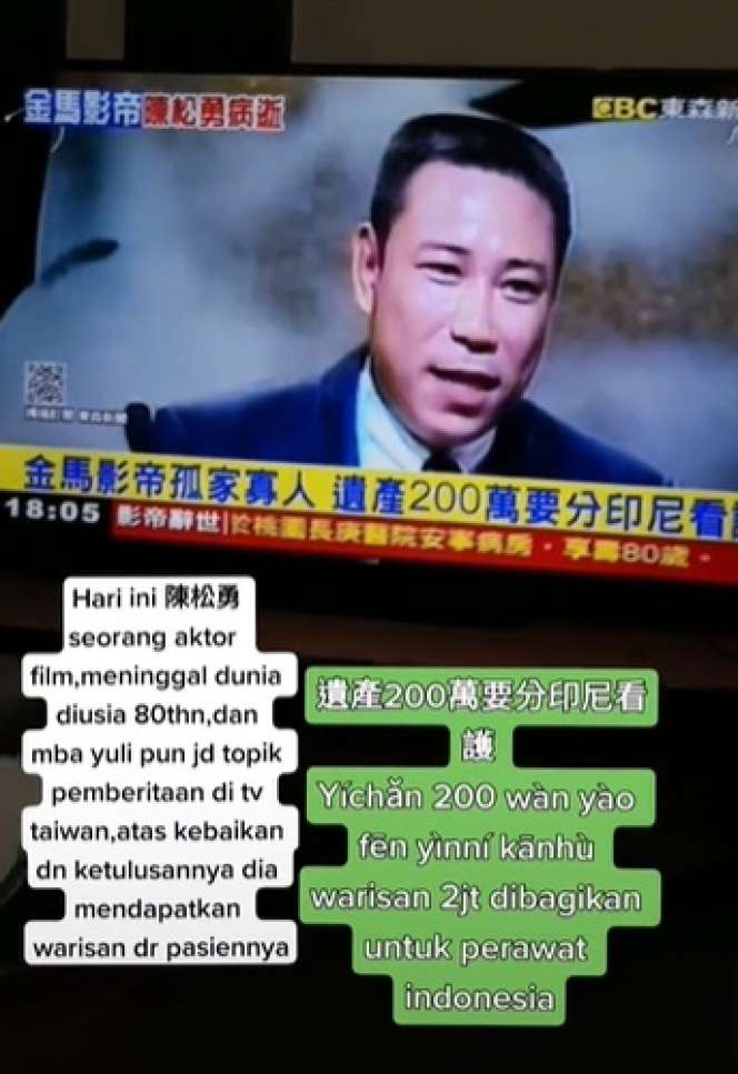Sosok Yuli TKW Asal Indonesia Dapat Warisan Rp1 Miliar dari Aktor Taiwan
