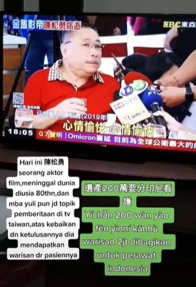 Sosok Yuli TKW Asal Indonesia Dapat Warisan Rp1 Miliar dari Aktor Taiwan