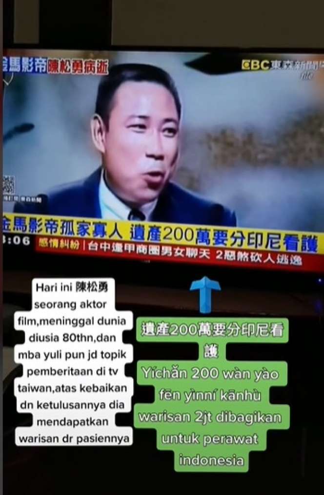 Sosok Yuli TKW Asal Indonesia Dapat Warisan Rp1 Miliar dari Aktor Taiwan