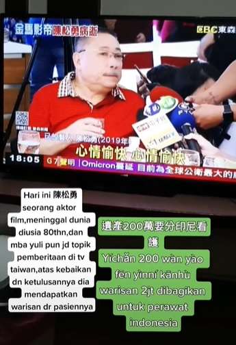Sosok Yuli TKW Asal Indonesia Dapat Warisan Rp1 Miliar dari Aktor Taiwan