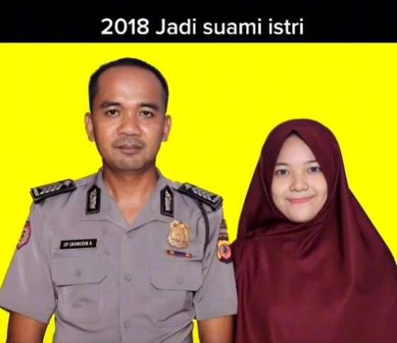 Viral Pasangan Beda Usia, Jodoh Pak Polisi Ternyata Masih TK, Lihat 8 Potretnya!