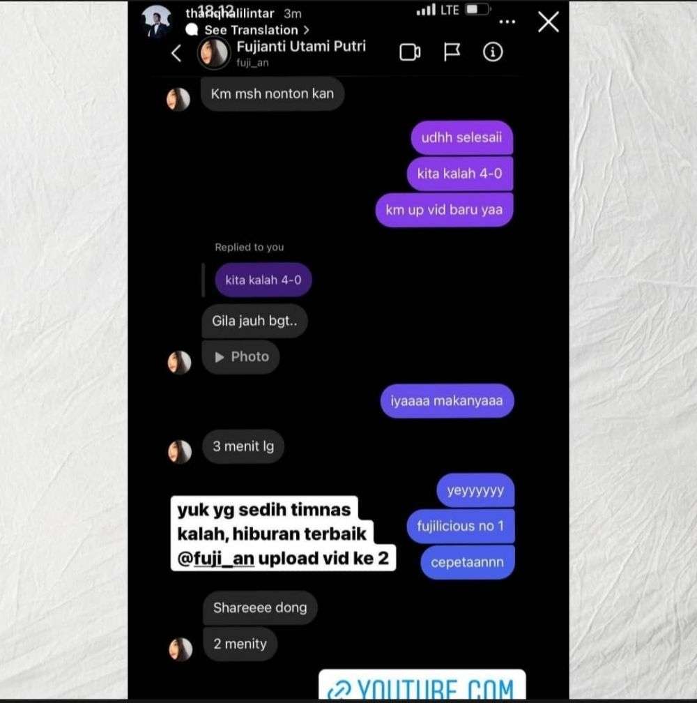 6 Isi Chat Pribadi Fuji dan Thariq Halilintar, Terkuak Ada yang Menyapa Sayang!