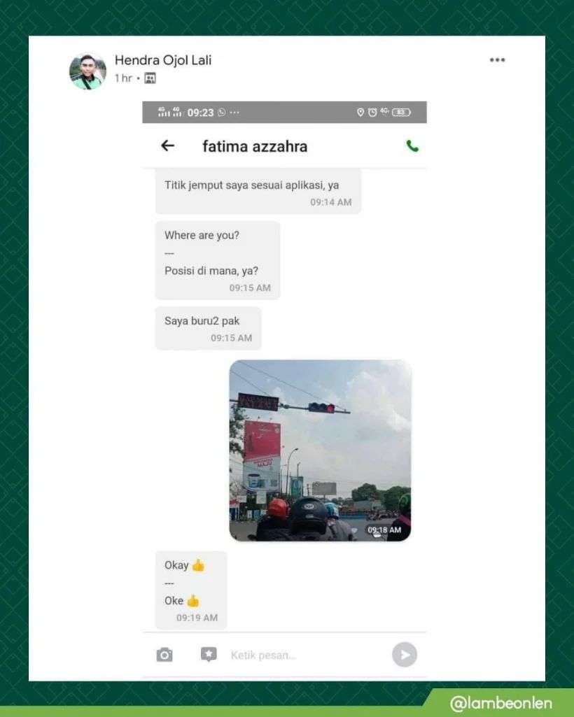 10 Chat Lucu Driver Ojol Saat Ngirim Foto, Bikin Ngakak Seharian!