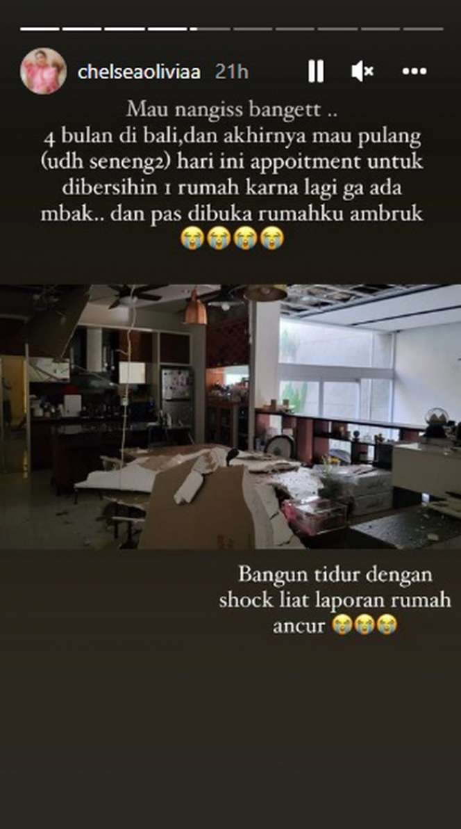 5 Potret Rumah Chelsea Olivia yang Mendadak Ambruk, Ngeri Banget!