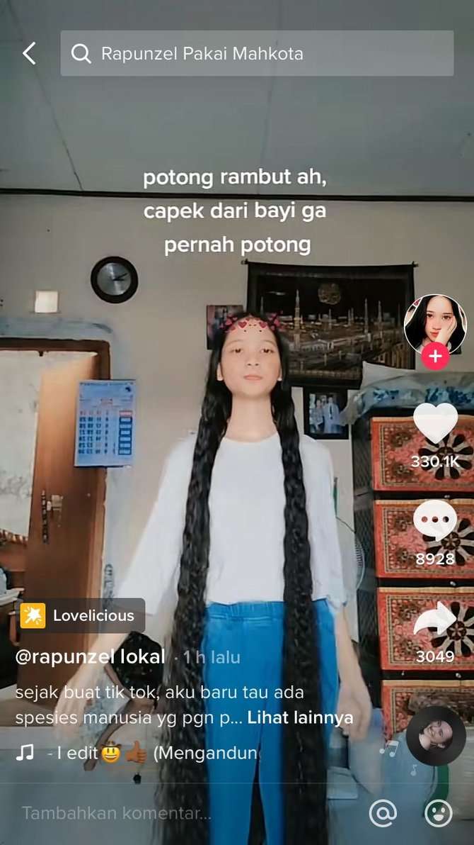 Viral! 8 Potret Gadis Cantik 19 Tahun Tak Potong Rambut Dari Bayi, Dijuluki ‘Rapunzel Lokal’