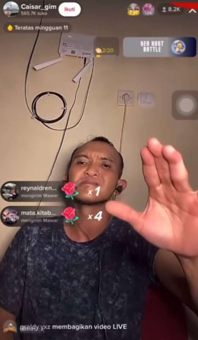 8 Potret Caisar Live TikTok 24 Jam Nonstop, Dituding Pakai Sabu, Langsung Berhenti Saat 'Disapa' BNN
