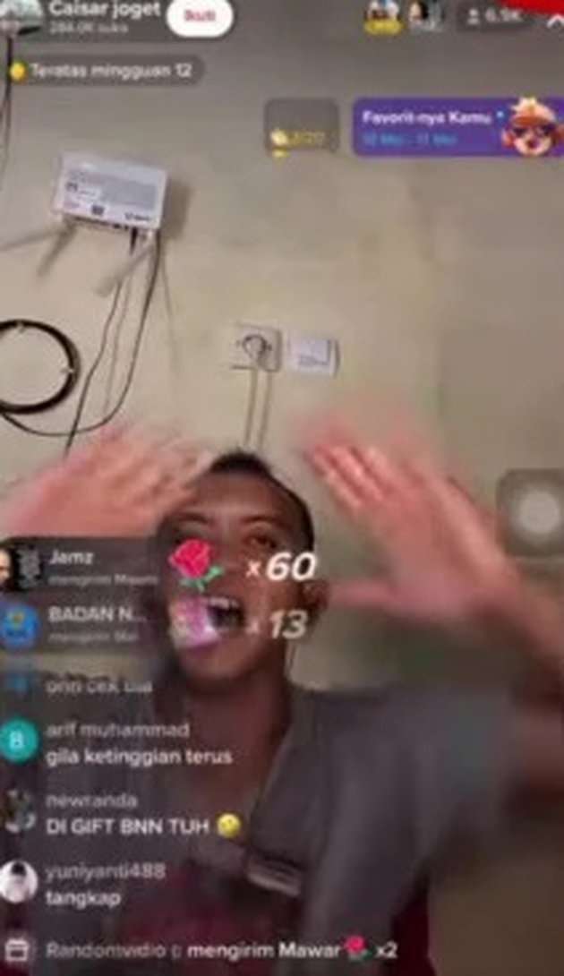 8 Potret Caisar Live TikTok 24 Jam Nonstop, Dituding Pakai Sabu, Langsung Berhenti Saat 'Disapa' BNN