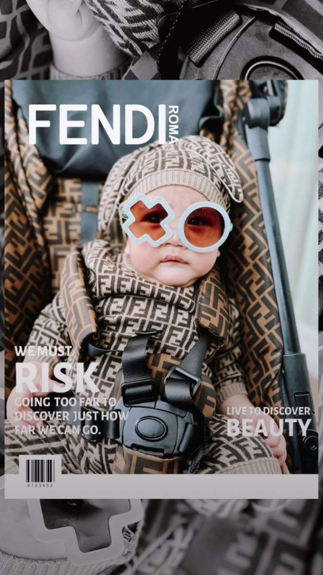 Potret Baby Rayyanza Ikut Fendi Challenge, Total Pakai OOTD Rp60 juta