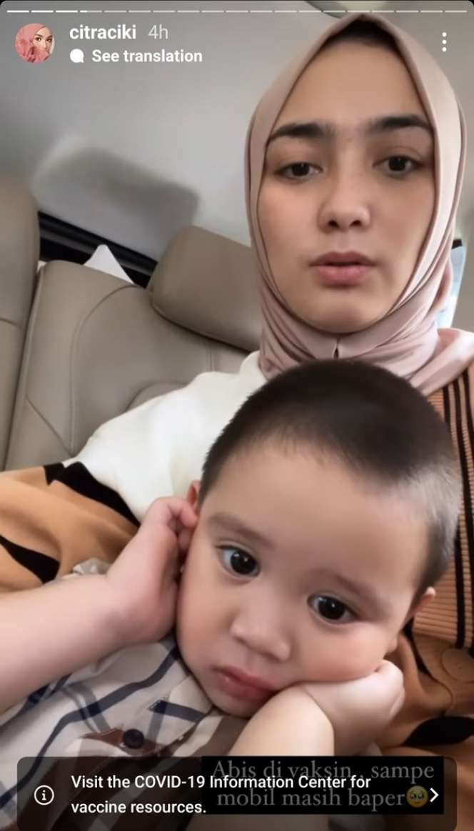 Potret Citra Kirana Antar Anak Vaksin Tanpa Ditemani Rezky Aditya