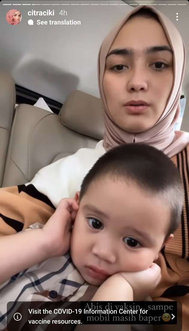 Potret Citra Kirana Antar Anak Vaksin Tanpa Ditemani Rezky Aditya