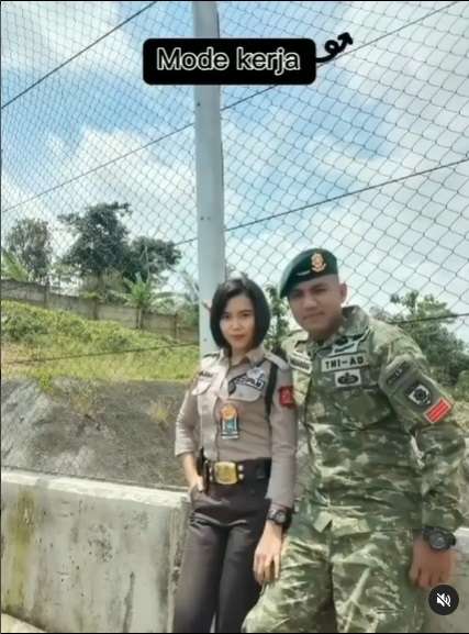 Potret Mode Kerja VS Mode Main, Pasangan Prajurit TNI dan Satpam Cantik Ini Bikin Pangling!