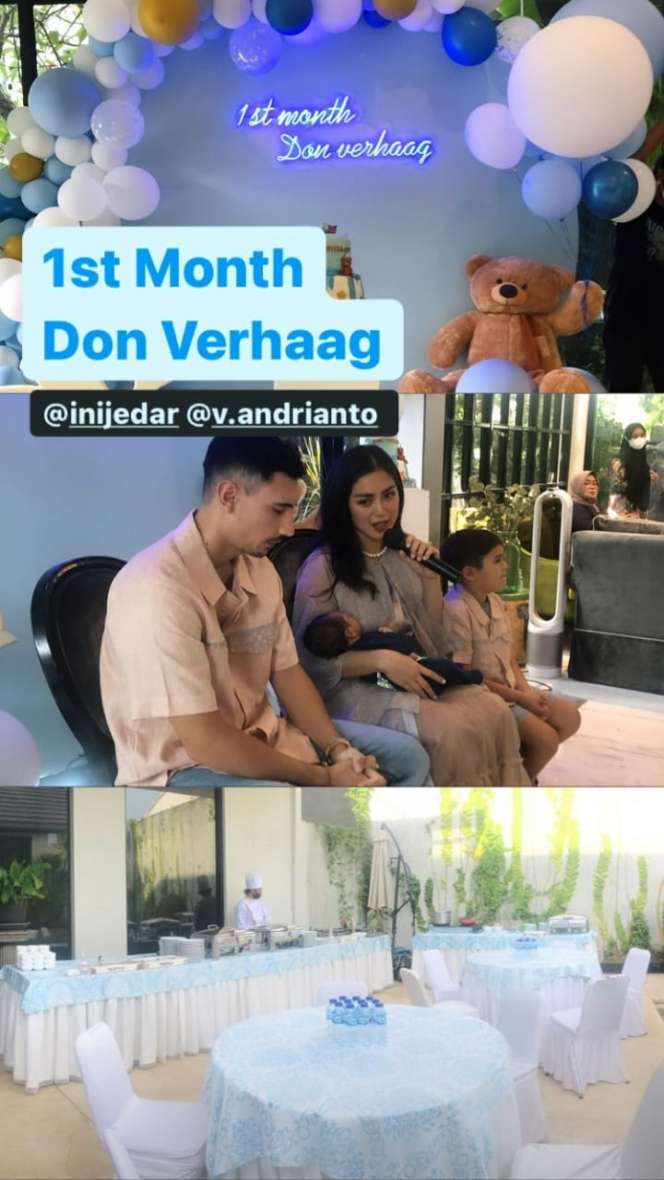 Potret Perayaan Satu Bulan Anak Jessica Iskandar dan Vincent Verhaag, Nama dan Wajahnya Diungkap!