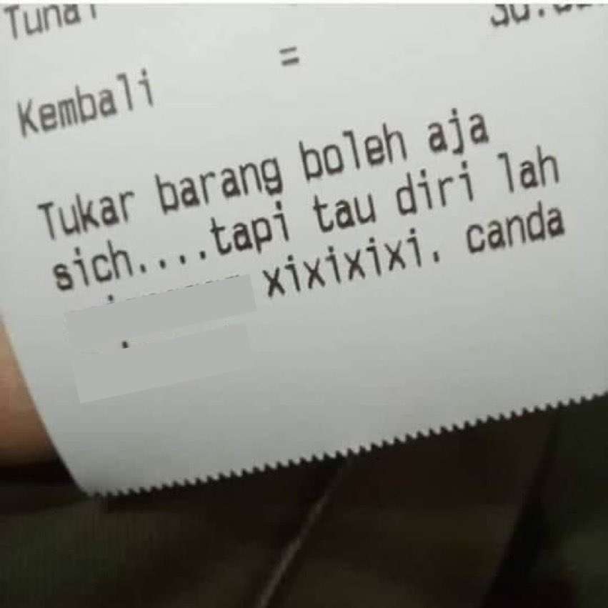 10 Catatan di Struk Belanja Ini Bikin Ngakak, Isinya Kocak Banget!