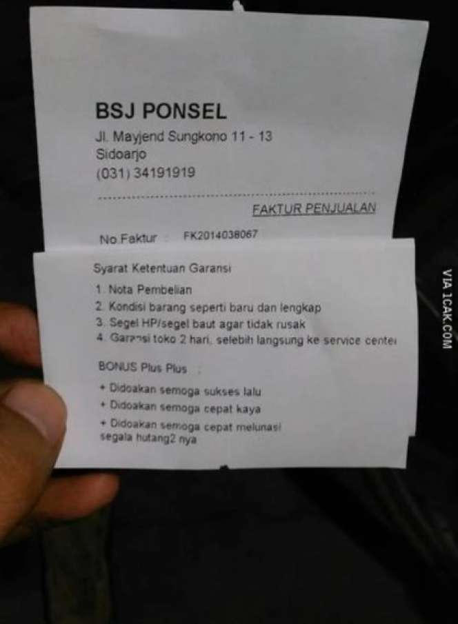 10 Catatan di Struk Belanja Ini Bikin Ngakak, Isinya Kocak Banget!