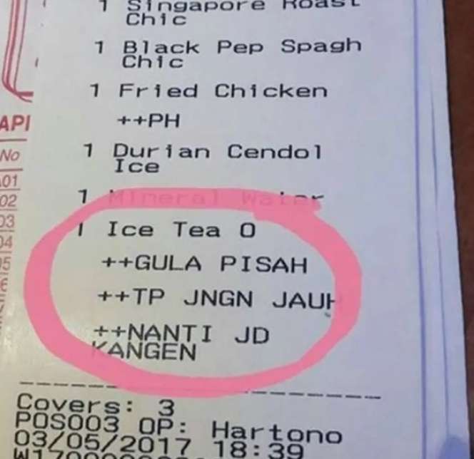 10 Catatan di Struk Belanja Ini Bikin Ngakak, Isinya Kocak Banget!