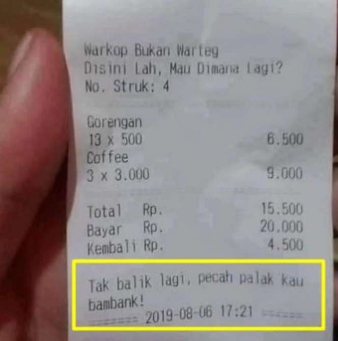 10 Catatan di Struk Belanja Ini Bikin Ngakak, Isinya Kocak Banget!