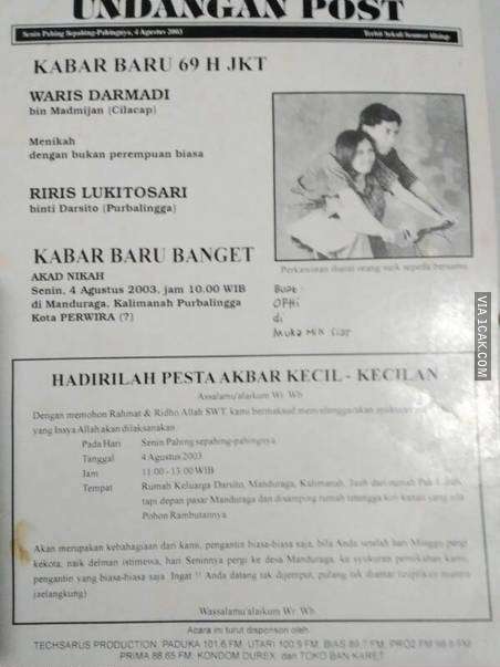 10 Potret Undangan Pernikahan Ini Bikin Gagal Paham, Harus Mikir Dua Kali!