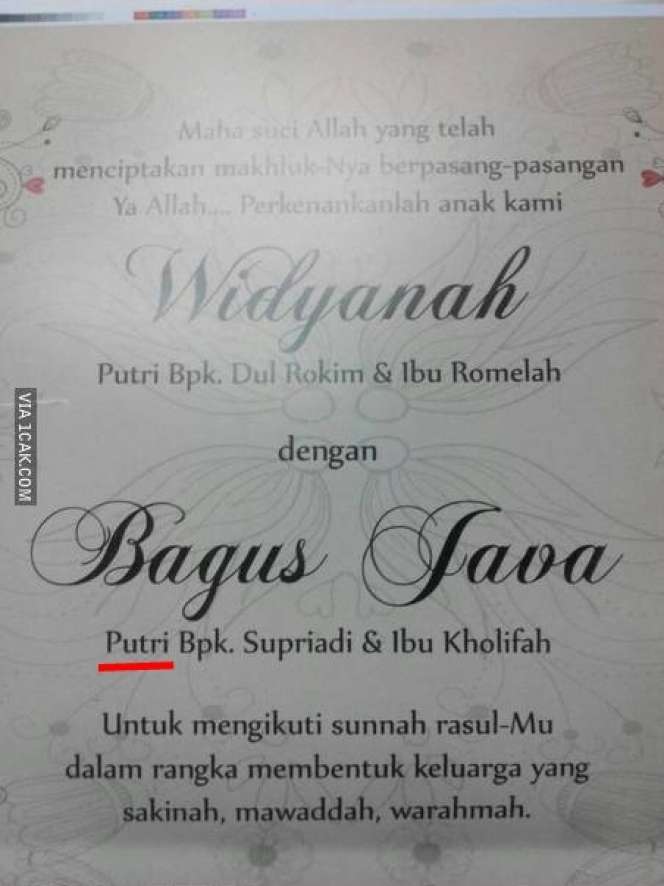 10 Potret Undangan Pernikahan Ini Bikin Gagal Paham, Harus Mikir Dua Kali!