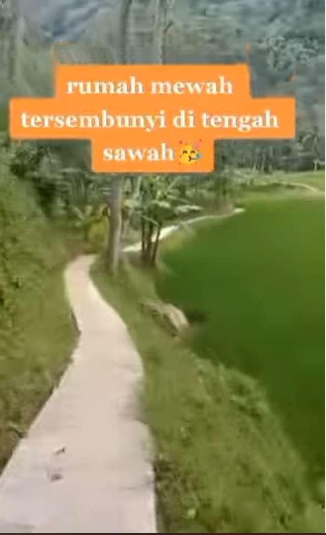 8 Potret Rumah Mewah 2 Lantai Tersembunyi di Tengah Sawah, Netizen Salfok Jalan Masuknya!
