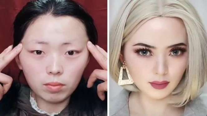 Viral Potret Wajah Wanita Sebelum dan Sesudah Pakai Makeup, Hasilnya Bikin Kaget!