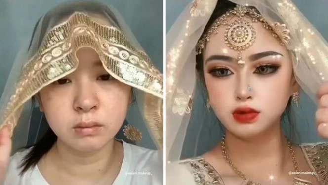 Viral Potret Wajah Wanita Sebelum dan Sesudah Pakai Makeup, Hasilnya Bikin Kaget!