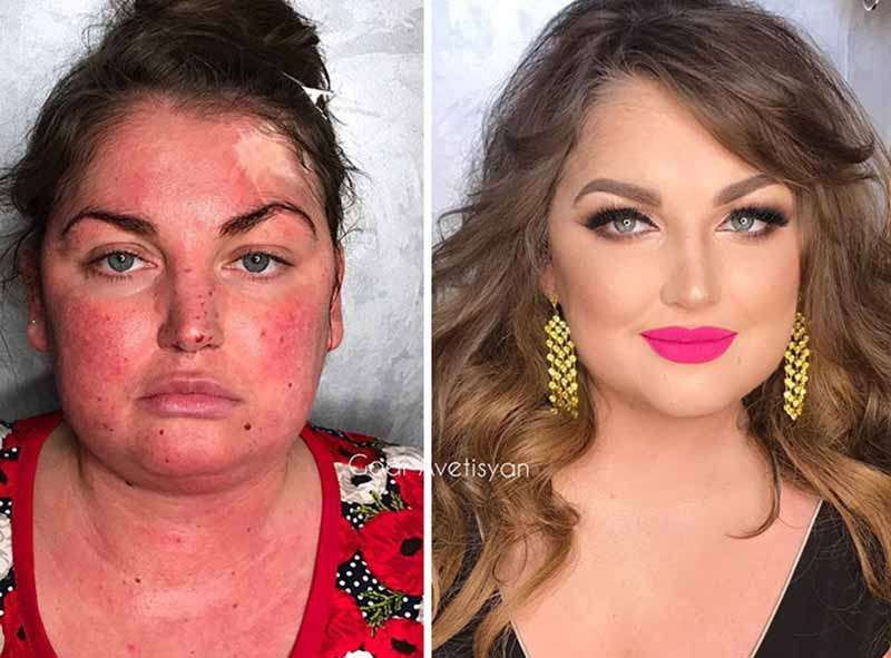 Viral Potret Wajah Wanita Sebelum dan Sesudah Pakai Makeup, Hasilnya Bikin Kaget!