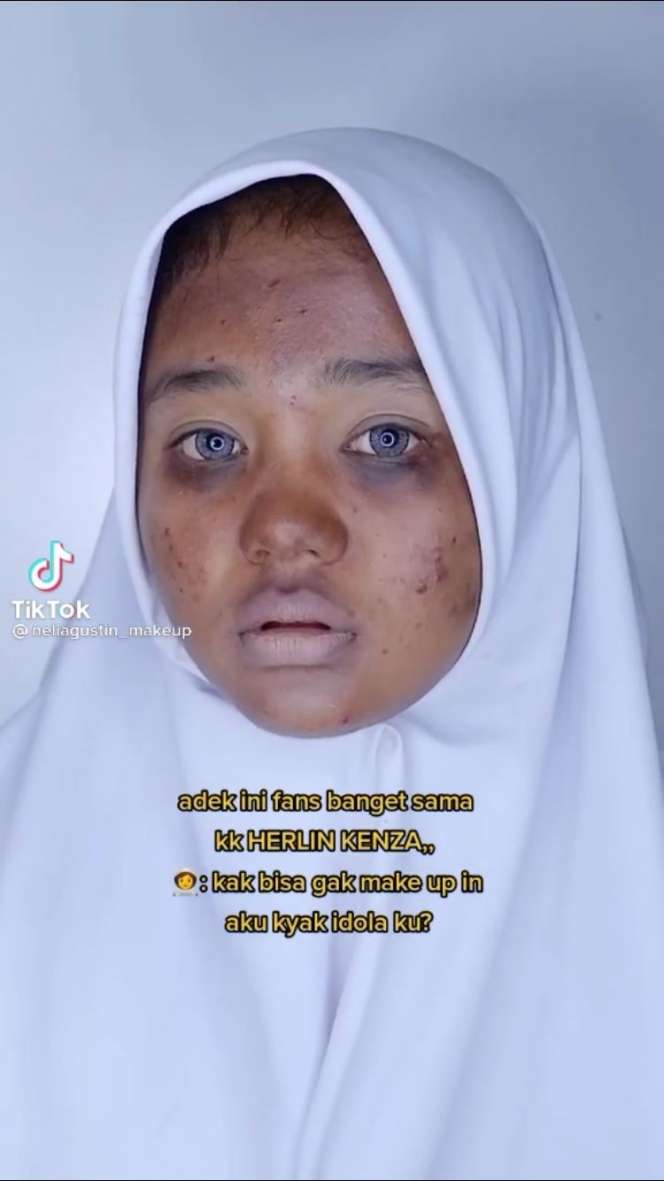Viral Cewek Berjerawat Minta Dirias MUA Mirip Selebgram Terkenal, Hasilnya Keren Abis!
