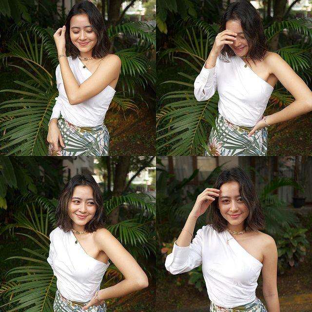 OOTD Laura Theux Pakai Baju Putih, Kece Banget!