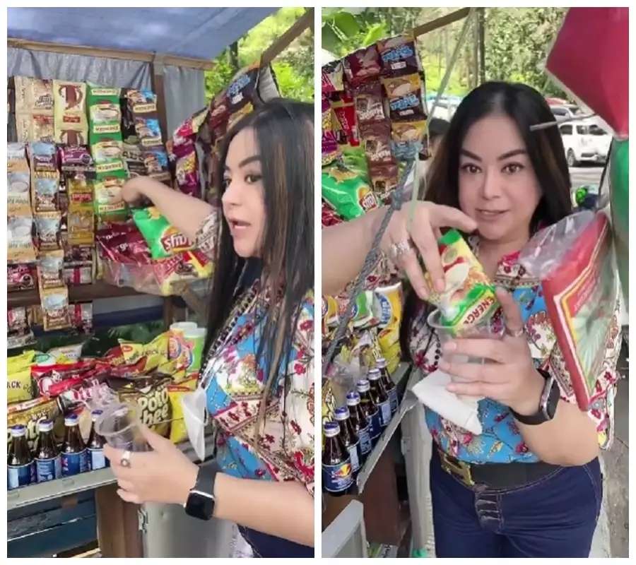 9 Seleb Tak Gengsi Jualan Kaki Lima, Anisa Bahar `Ngasong` Minuman Sachet di Pinggir Jalan