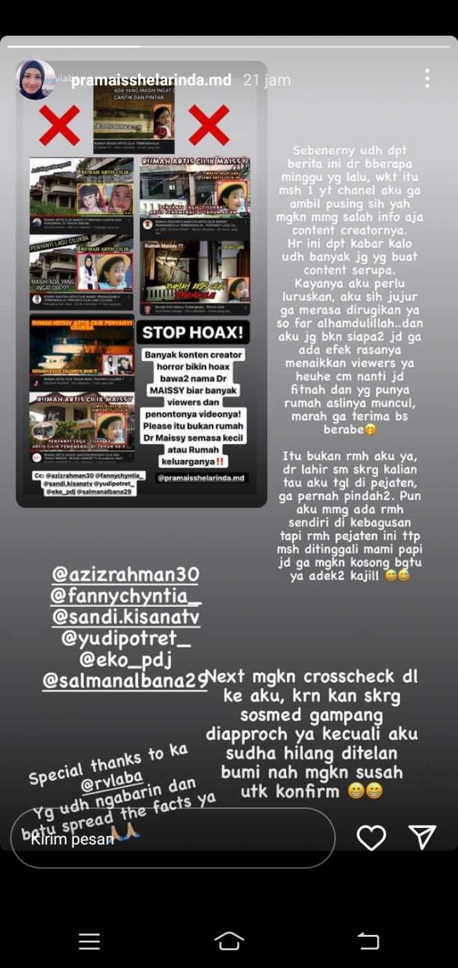 Viral Diduga Rumah Terbengkalai Miliknya, Maissy Mantan Penyanyi Cilik Bilang Begini