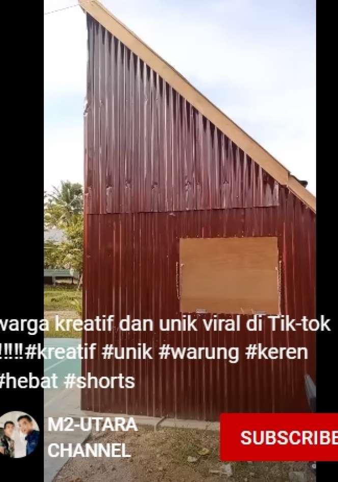 Viral Warung Berbentuk Segitiga Siku-Siku, Netizen Khawatirkan Tiang : `Jangan Sampai Kesenggol!`