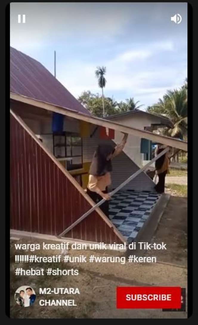 Viral Warung Berbentuk Segitiga Siku-Siku, Netizen Khawatirkan Tiang : `Jangan Sampai Kesenggol!`